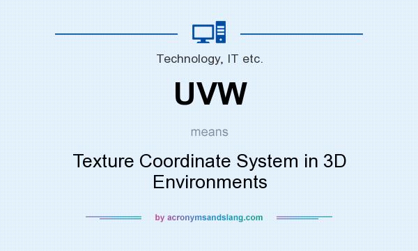 What does UVW mean? It stands for Texture Coordinate System in 3D Environments