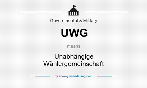 What does UWG mean? It stands for Unabhängige Wählergemeinschaft