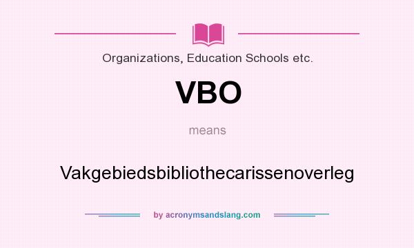 What does VBO mean? It stands for Vakgebiedsbibliothecarissenoverleg