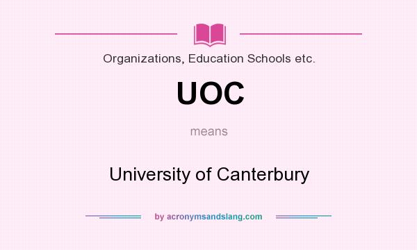 What does UOC mean? It stands for University of Canterbury