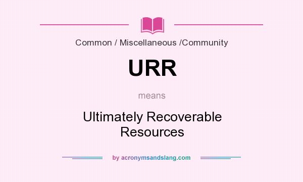 What does URR mean? It stands for Ultimately Recoverable Resources