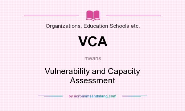 What does VCA mean? It stands for Vulnerability and Capacity Assessment