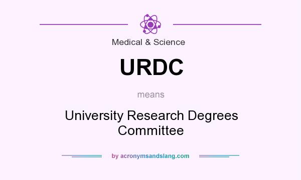 What does URDC mean? It stands for University Research Degrees Committee