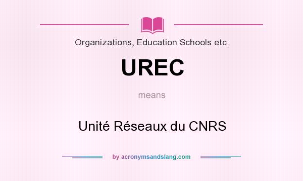 What does UREC mean? It stands for Unité Réseaux du CNRS