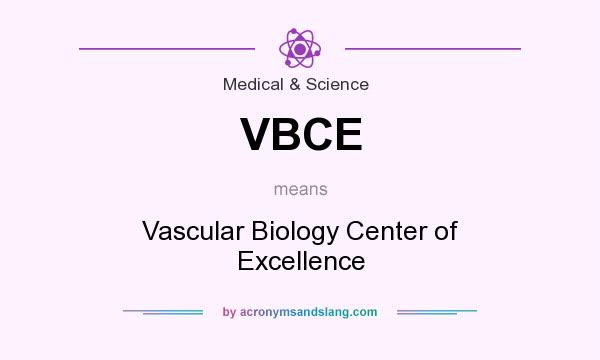 What does VBCE mean? It stands for Vascular Biology Center of Excellence