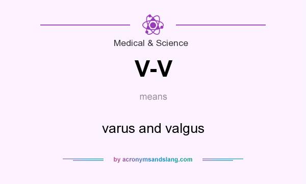 What does V-V mean? It stands for varus and valgus