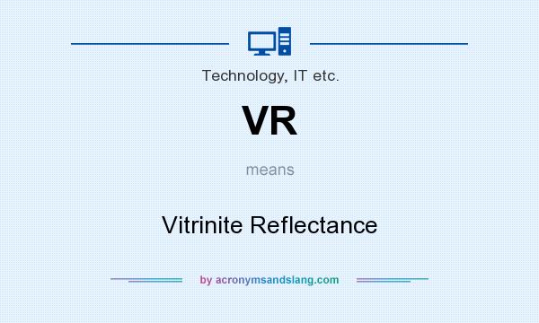 What does VR mean? It stands for Vitrinite Reflectance