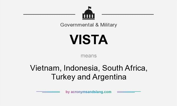 What does VISTA mean? It stands for Vietnam, Indonesia, South Africa, Turkey and Argentina