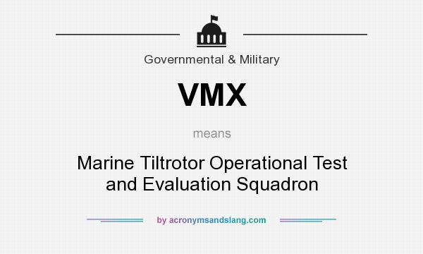 What does VMX mean? It stands for Marine Tiltrotor Operational Test and Evaluation Squadron
