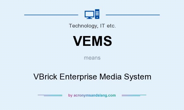 What does VEMS mean? It stands for VBrick Enterprise Media System