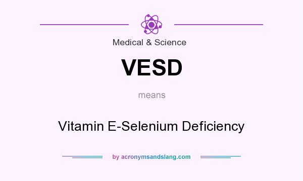 What does VESD mean? It stands for Vitamin E-Selenium Deficiency