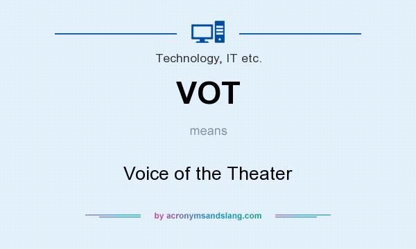 What does VOT mean? It stands for Voice of the Theater