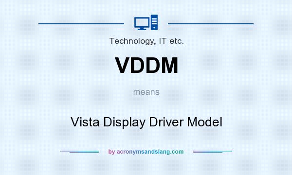 What does VDDM mean? It stands for Vista Display Driver Model