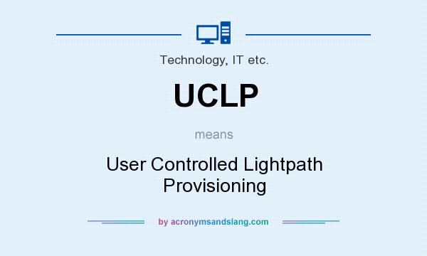 What does UCLP mean? It stands for User Controlled Lightpath Provisioning