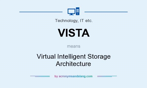 What does VISTA mean? It stands for Virtual Intelligent Storage Architecture