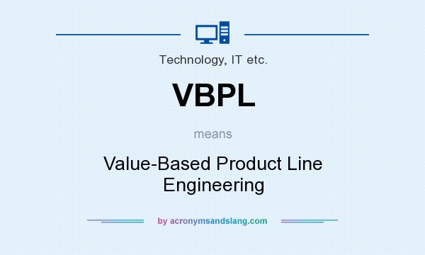 What does VBPL mean? It stands for Value-Based Product Line Engineering