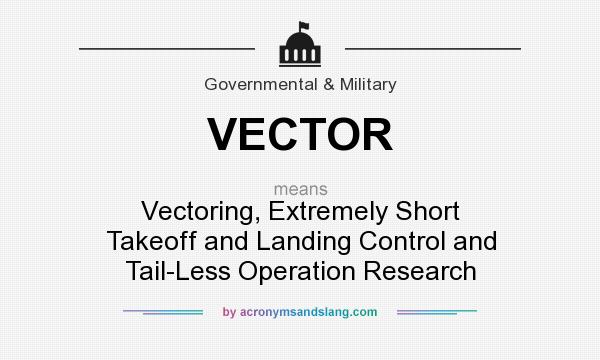 What does VECTOR mean? It stands for Vectoring, Extremely Short Takeoff and Landing Control and Tail-Less Operation Research