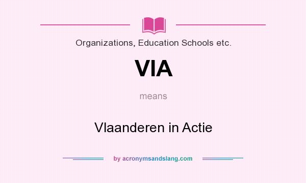 What does VIA mean? It stands for Vlaanderen in Actie