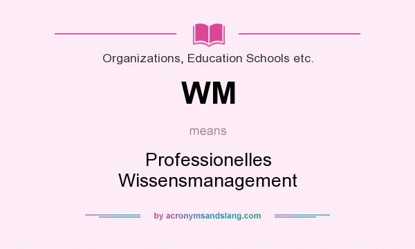 What does WM mean? It stands for Professionelles Wissensmanagement