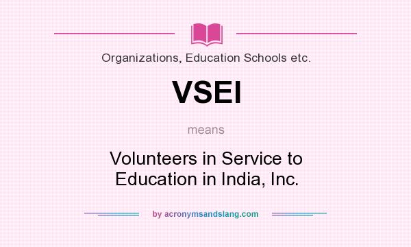 What does VSEI mean? It stands for Volunteers in Service to Education in India, Inc.