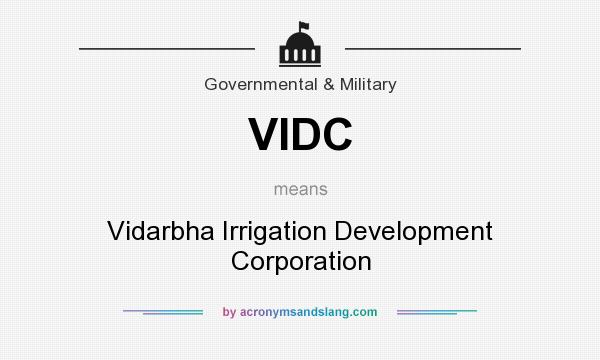 What does VIDC mean? It stands for Vidarbha Irrigation Development Corporation
