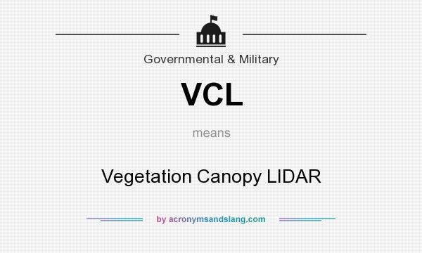 What does VCL mean? It stands for Vegetation Canopy LIDAR