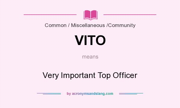 What does VITO mean? It stands for Very Important Top Officer