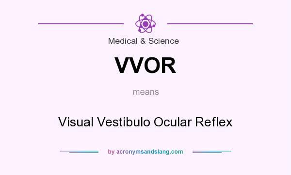 What does VVOR mean? It stands for Visual Vestibulo Ocular Reflex