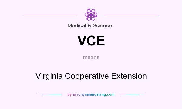 What does VCE mean? It stands for Virginia Cooperative Extension