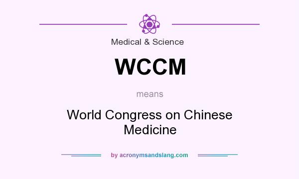 What does WCCM mean? It stands for World Congress on Chinese Medicine