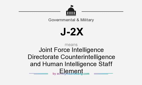 What does J-2X mean? It stands for Joint Force Intelligence Directorate Counterintelligence and Human Intelligence Staff Element