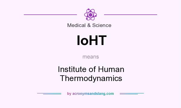 What does IoHT mean? It stands for Institute of Human Thermodynamics