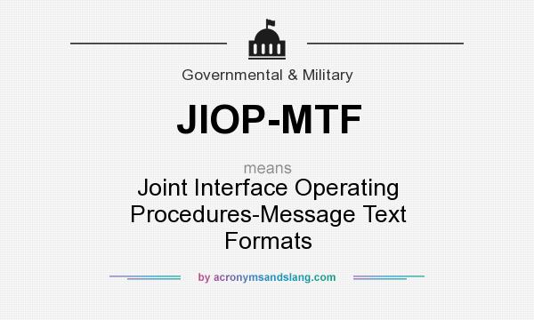 What does JIOP-MTF mean? It stands for Joint Interface Operating Procedures-Message Text Formats