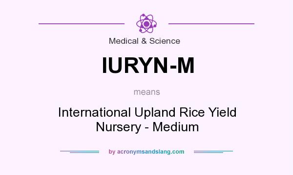 What does IURYN-M mean? It stands for International Upland Rice Yield Nursery - Medium