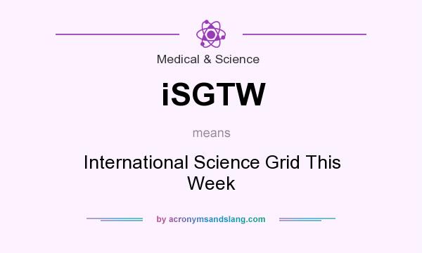 What does iSGTW mean? It stands for International Science Grid This Week