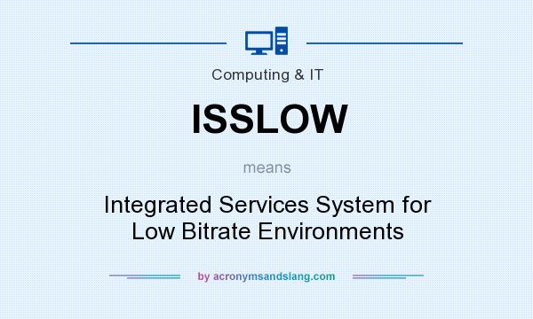 What does ISSLOW mean? It stands for Integrated Services System for Low Bitrate Environments