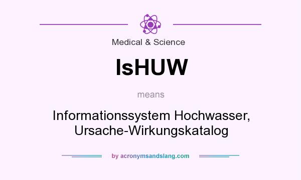 What does IsHUW mean? It stands for Informationssystem Hochwasser, Ursache-Wirkungskatalog