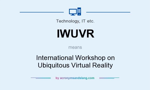 What does IWUVR mean? It stands for International Workshop on Ubiquitous Virtual Reality