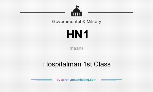 What does HN1 mean? It stands for Hospitalman 1st Class
