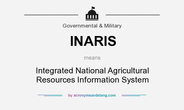 What does INARIS mean? It stands for Integrated National Agricultural Resources Information System