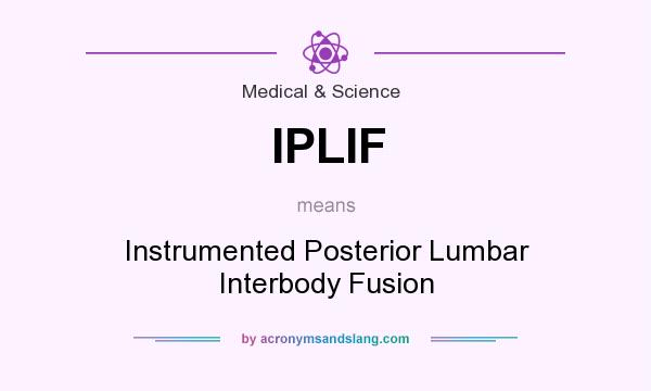 What does IPLIF mean? It stands for Instrumented Posterior Lumbar Interbody Fusion
