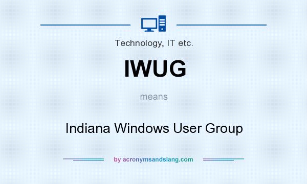 What does IWUG mean? It stands for Indiana Windows User Group