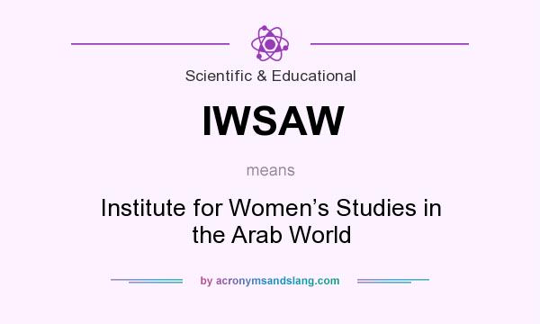 What does IWSAW mean? It stands for Institute for Women’s Studies in the Arab World