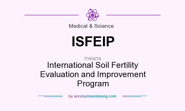 What does ISFEIP mean? It stands for International Soil Fertility Evaluation and Improvement Program