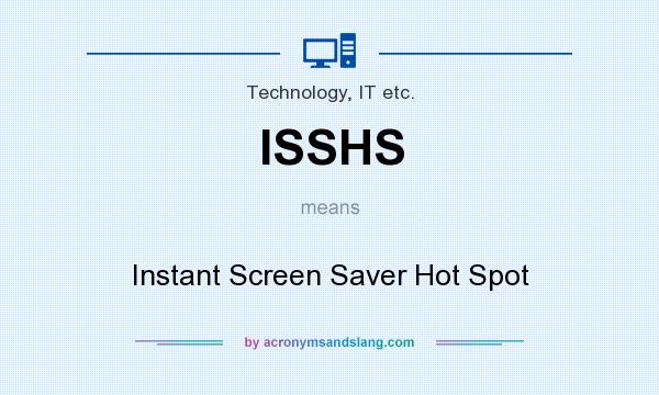 What does ISSHS mean? It stands for Instant Screen Saver Hot Spot