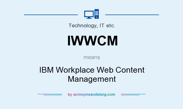 What does IWWCM mean? It stands for IBM Workplace Web Content Management