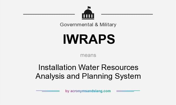 What does IWRAPS mean? It stands for Installation Water Resources Analysis and Planning System