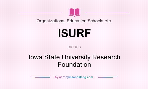 What does ISURF mean? It stands for Iowa State University Research Foundation