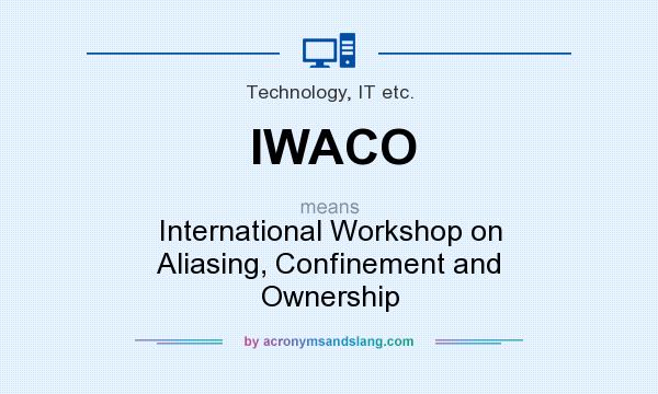 What does IWACO mean? It stands for International Workshop on Aliasing, Confinement and Ownership