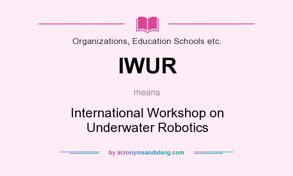 What does IWUR mean? It stands for International Workshop on Underwater Robotics
